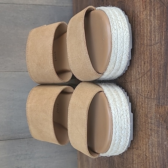 EUC Joie Sandals Women's sz 9 Two Band Suede Espadrille Wedge Slip On Sandal - Picture 5 of 13